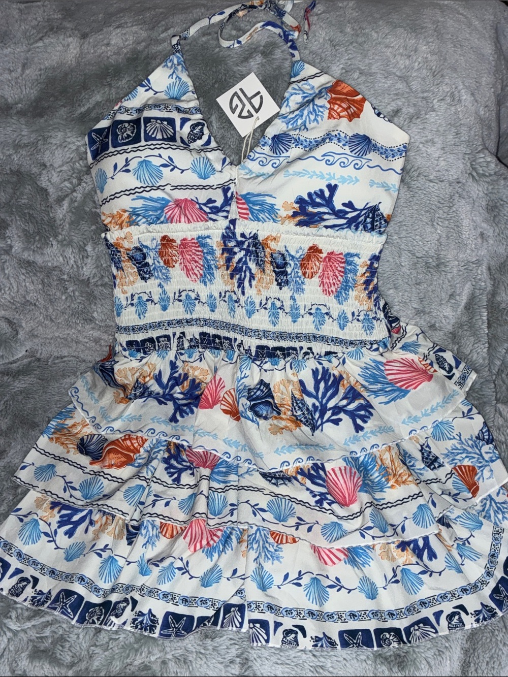 Ruffle halter sun dress